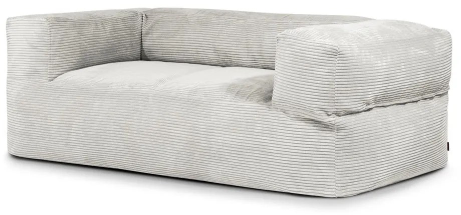 Fotoliu bean bag crem cu tapițerie din catifea reiată Sofa MooG – SLOWDOWN