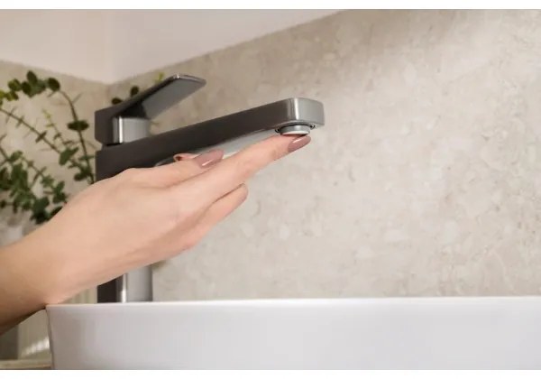 Baterie lavoar MALAGA KFA Armatura 4522-712-61 - 30,3 cm cu sifon, gri metalizat