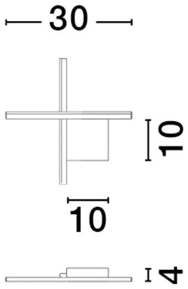 Aplica de perete cu lumina ambientala LED Cross 30cm