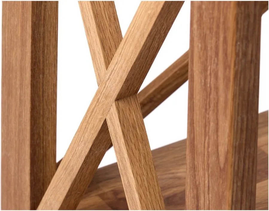 Etajeră în culoare naturală din lemn de stejar 70x161 cm X-Shelf – Unique Furniture