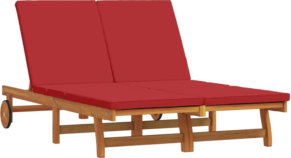 vidaXL Șezlong 2-persoană Maro 63 x 199 x 85 cm Lemn Solid de Acacia