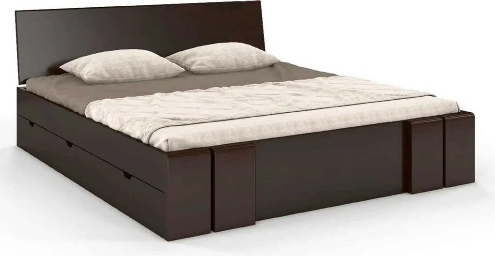 Pat lemn masiv TerraCraft Model 4 cu Sertar Pin Personalizabil - 200x200, Natur