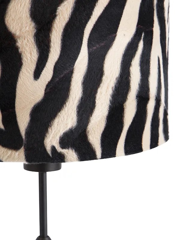 Lampă de masă cu abajur negru cu imprimeu zebră 25 cm reglabilă - Parte