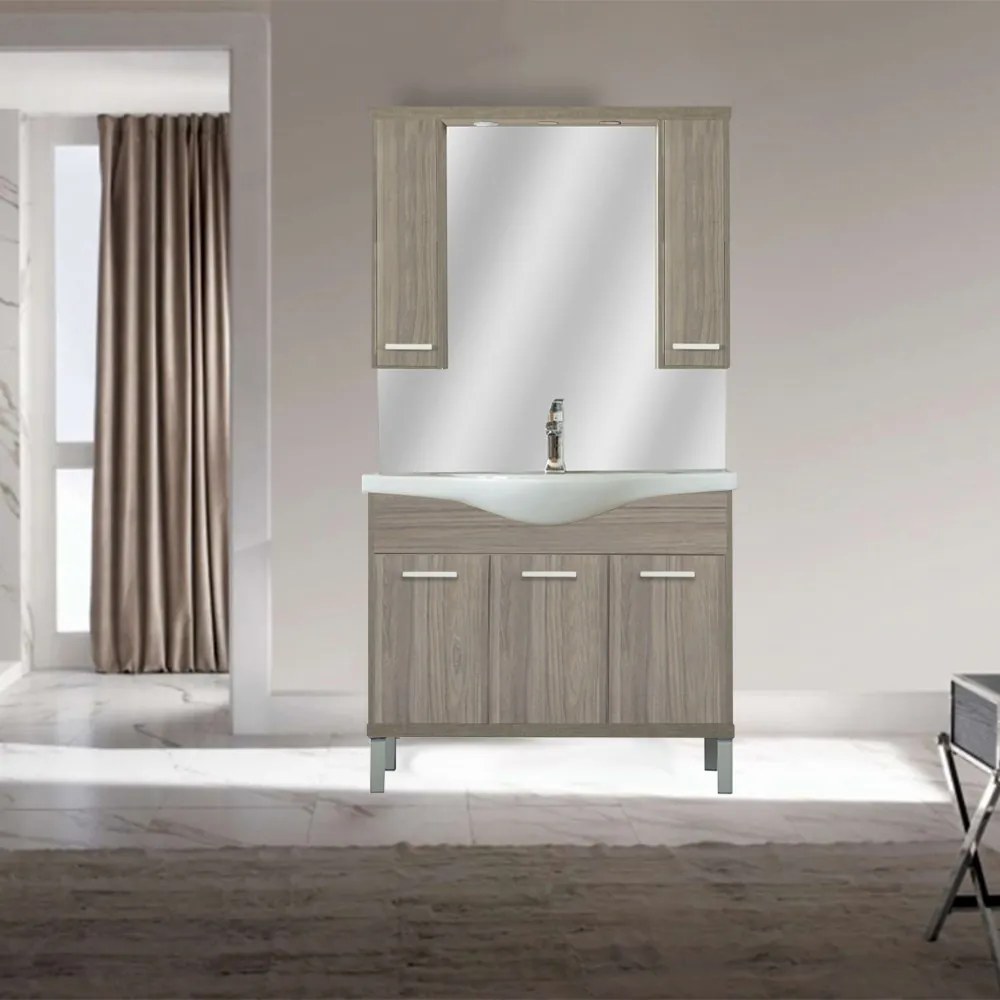 Dulap suspendat cu oglindă Nerva 105 cm, ulm Rauna