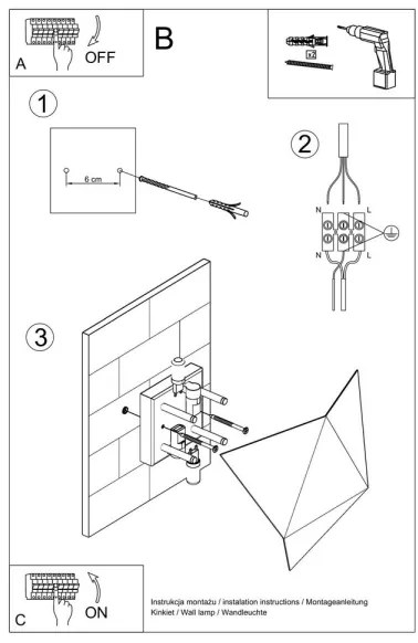 Aplică perete SOLIDO 2xG9/40W/230V negru