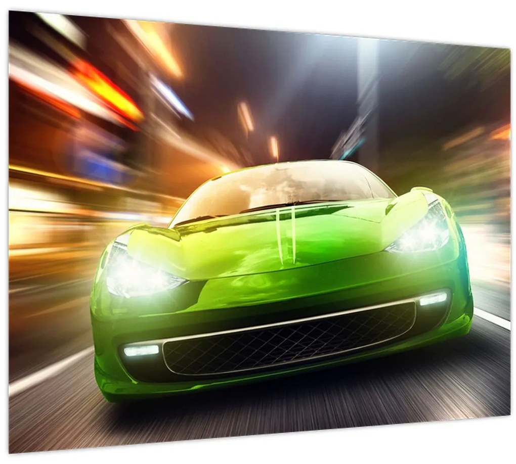 Tablou - Mașină de curse verde (70x50 cm)