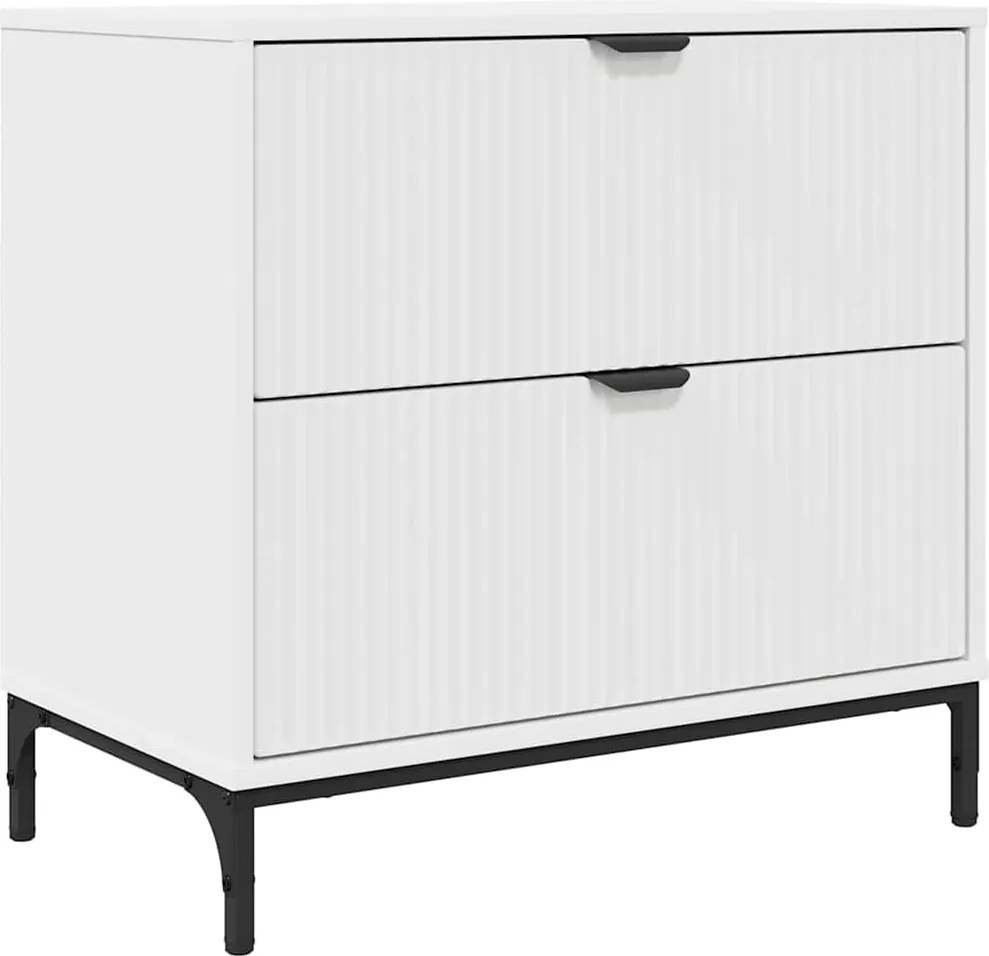 vidaXL Noptieră cu sertar Alb 63.5 x 36 x 61 cm Lemn compozit