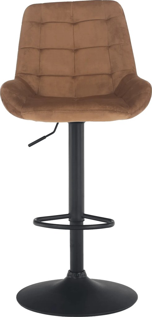 Scaun de bar, material textil Velvet maro, CHIRO NEW