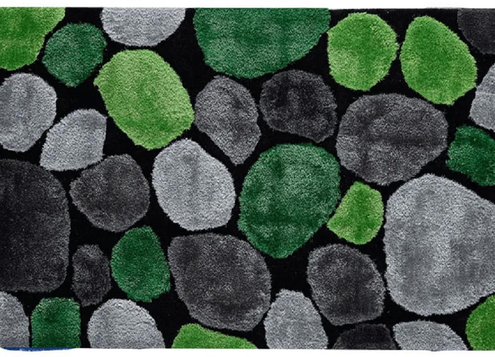Covor 120x180 cm, verde/gri/negru, PEBBLE TYP 1
