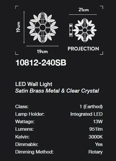 Aplica de perete LED cristal design lux elegant BELLE
