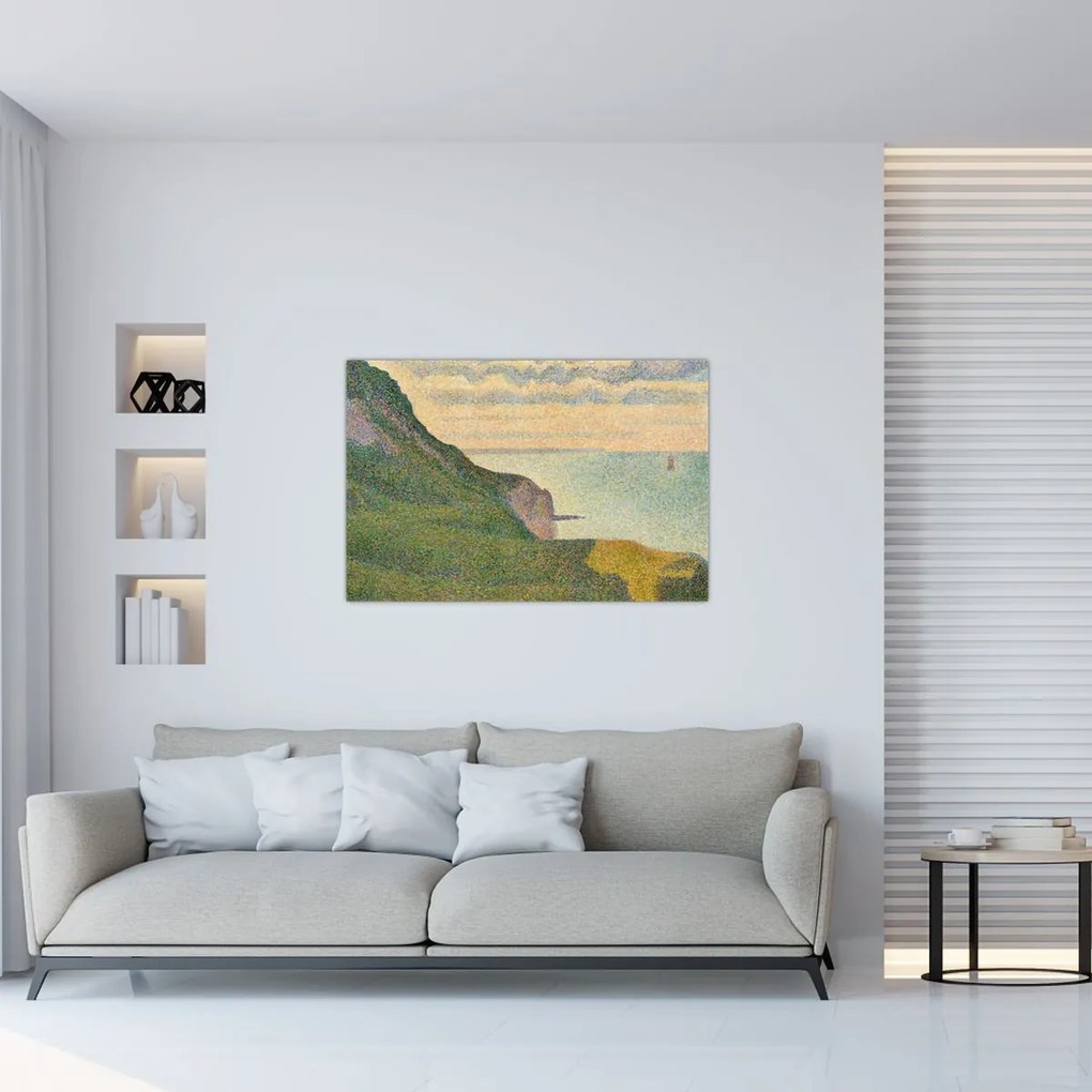 Tablou - Georges Seurat, Seascape at Port-en-Bessin, Normandy, reproducere (90x60 cm)
