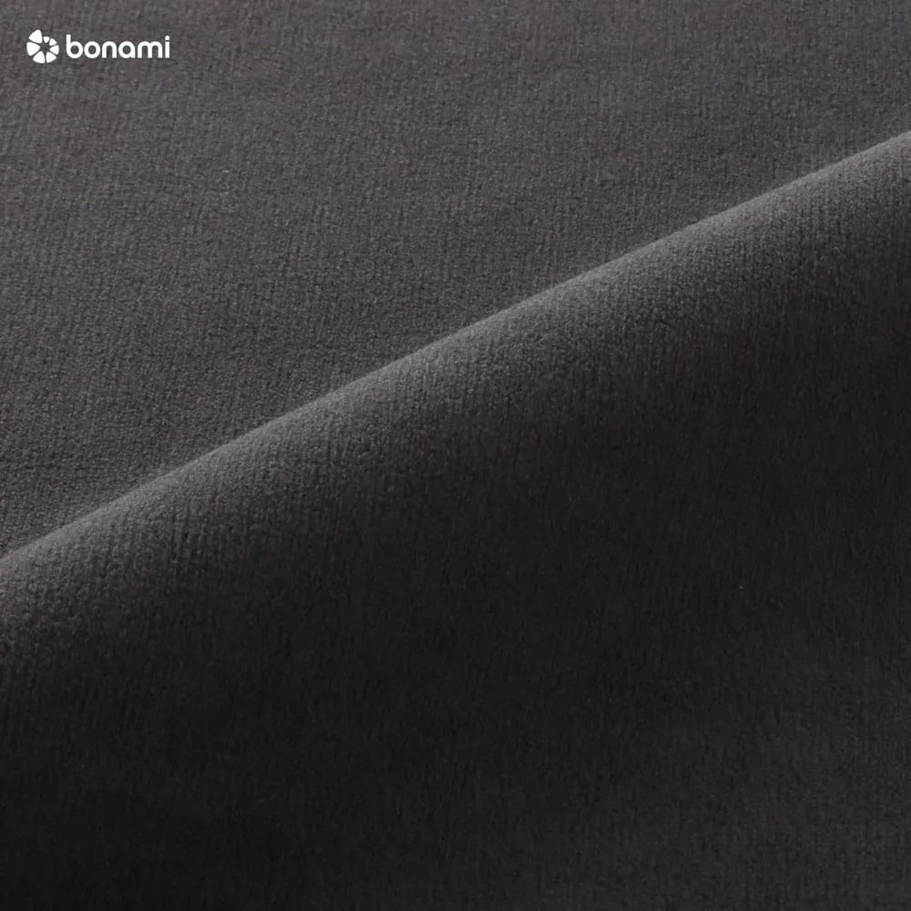 Colțar extensibil din catifea cu șezlong pe partea stângă Miuform Stylish Stan L, gri închis