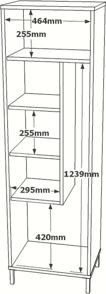 Dulap multifunctional, Hanah Home, Dy1-Wk, 50.4x165x35.7 cm, Nuc/Alb