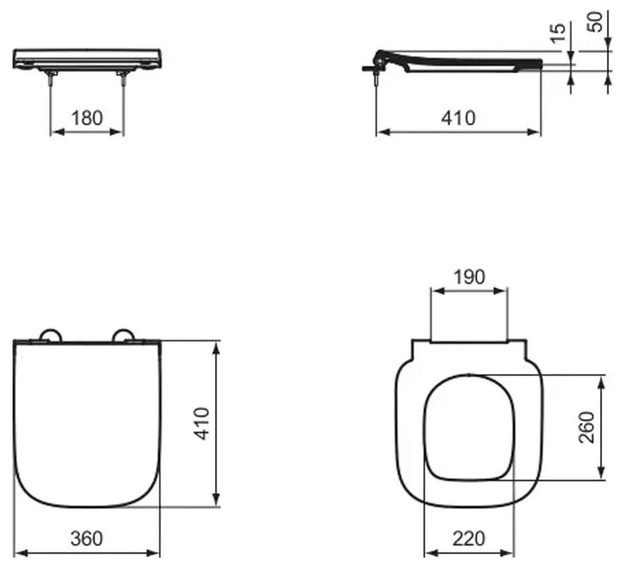 Capac WC Ideal Standard I.life S, subtire, softclose, alb - T532901