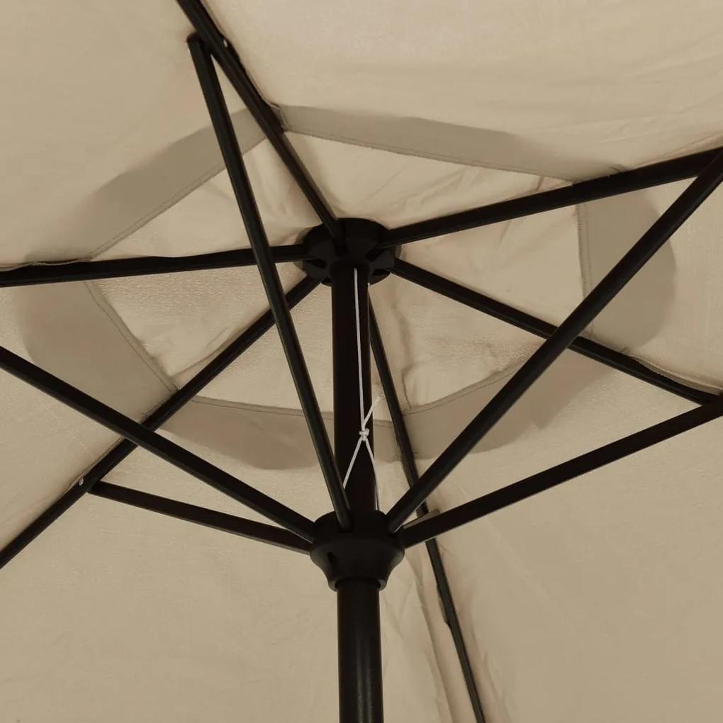 Umbrela de soare de exterior, stalp metalic, 300 cm, gri taupe Gri taupe