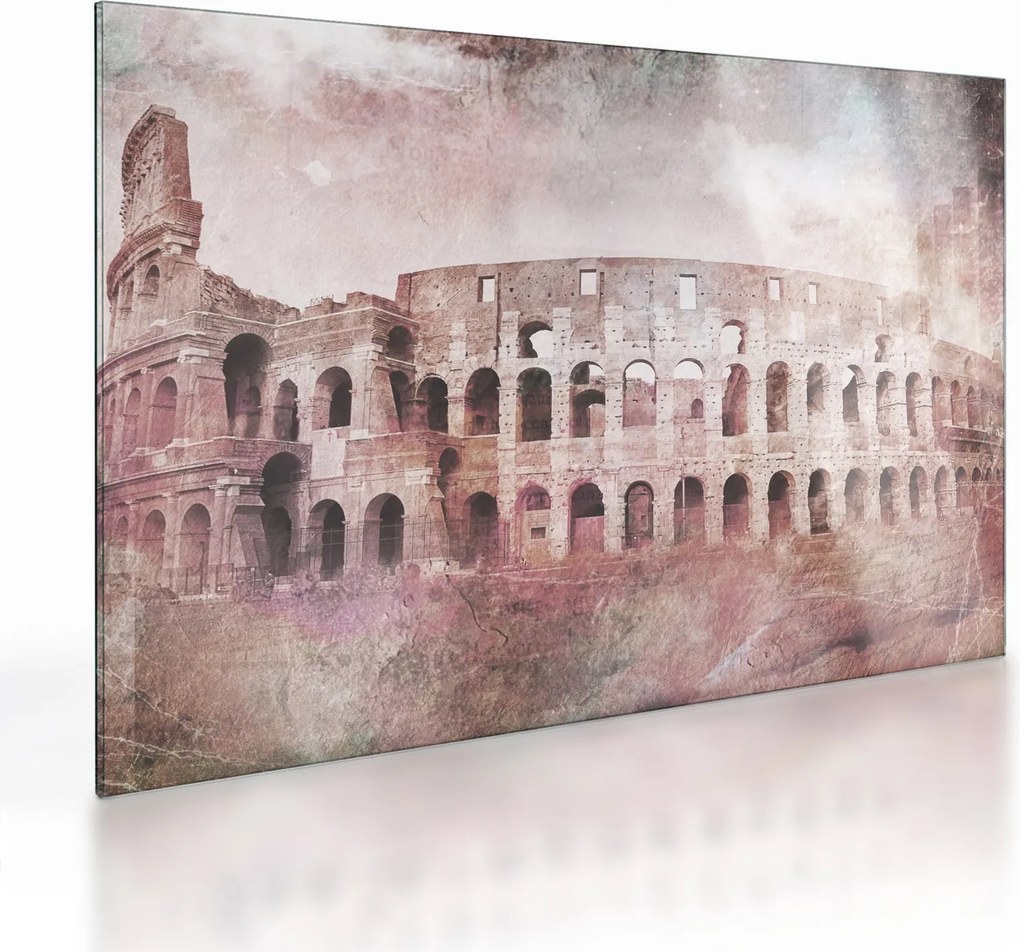 Tablou pe sticlă - Carte poștală de epocă a orașului N⁰2 (70x50 cm)