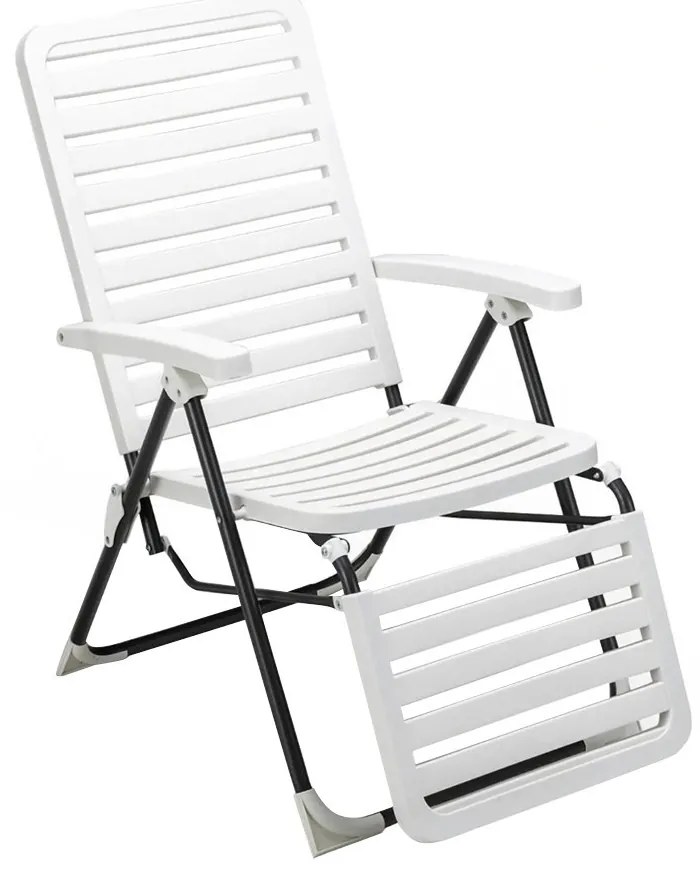 Scaun de grădină pliabil cu suport pentru picioare