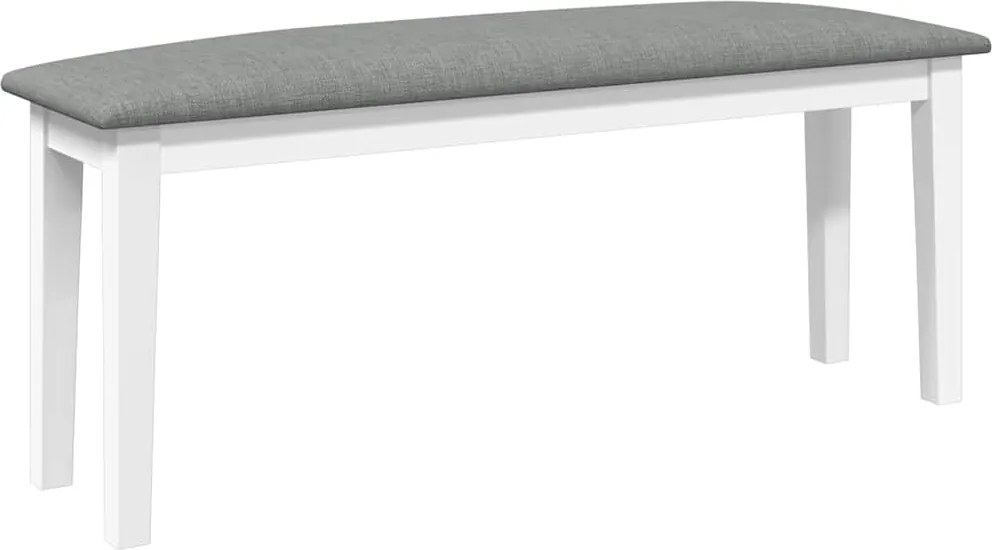 vidaXL Bancă 110 cm din lemn masiv alb cauciuc