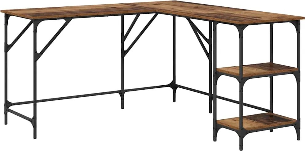 vidaXL Birou Lemn Vechi 139 x 139 x 75 cm Lemn compozit