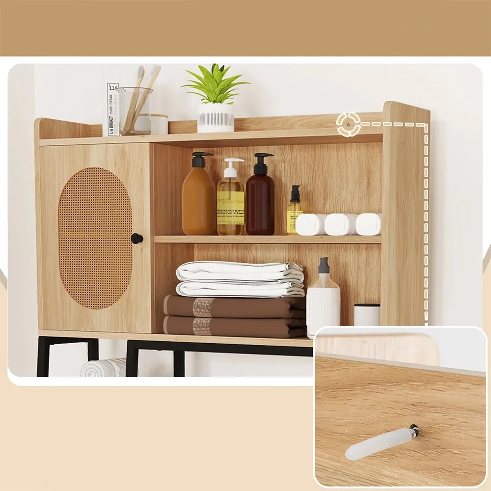 Dulap de depozitare deasupra toaletei cu rafturi