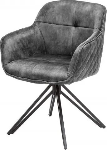 Set 2 scaune moderne pivotante Euphoria gri inchis