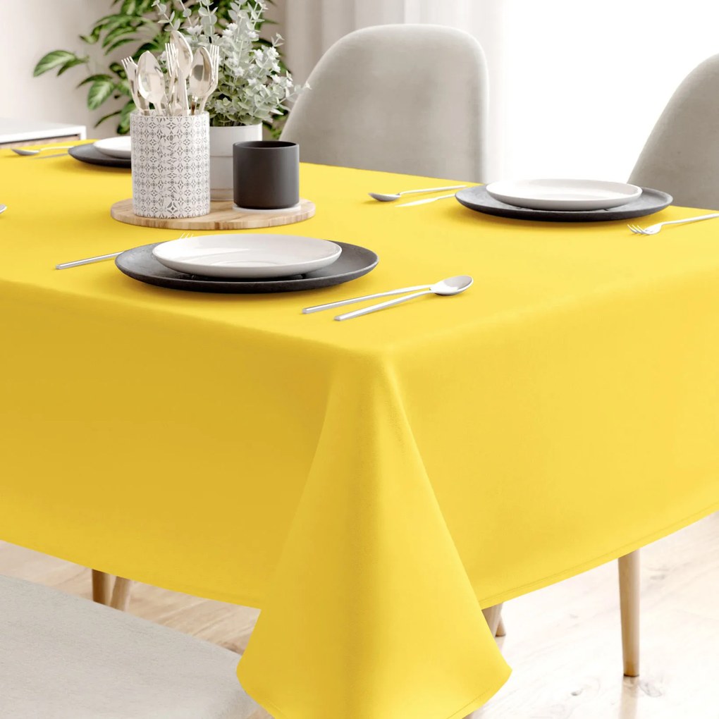 Goldea față de masă 100% bumbac - galben 100 x 140 cm