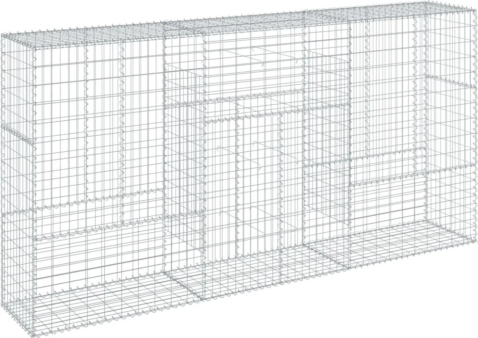 vidaXL Coș gabion cu capac, 300x50x150 cm, fier galvanizat