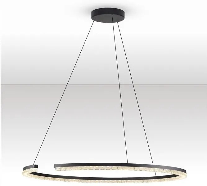 Lustra circulara aluminiu negru GREAMY D-85cm