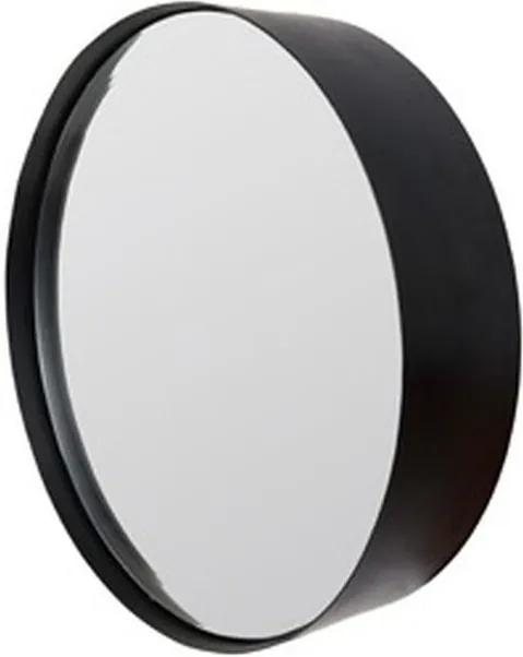Oglinda rotunda neagra din otel 36 cm Raj S White Label