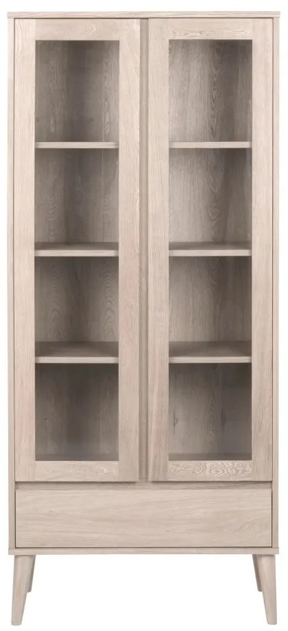 Vitrină în culoare naturală cu aspect de lemn de stejar 80x178 cm Nagano – Actona