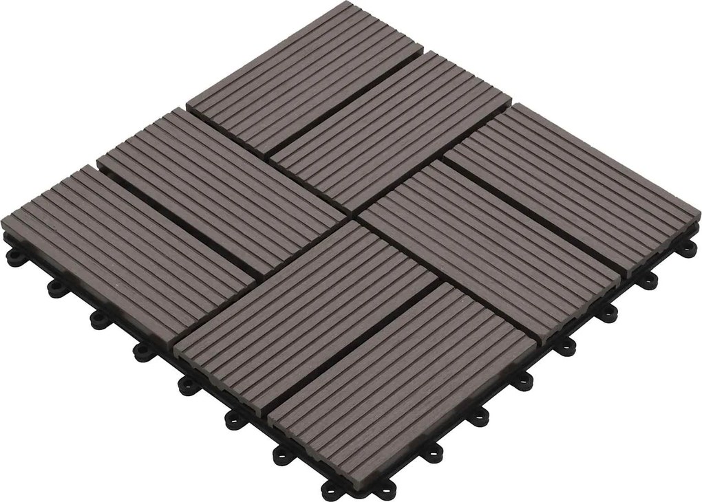 vidaXL Plăci pentru Deck 11 pcs Maro închis 30 x 30 cm Lemn compozit