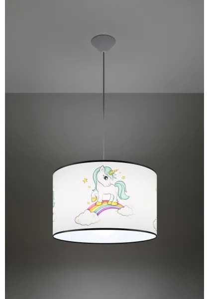 Lustră pe cablu pentru copii Sollux SL.1413 UNICORN 1xE27/15W/230V d. 40 cm