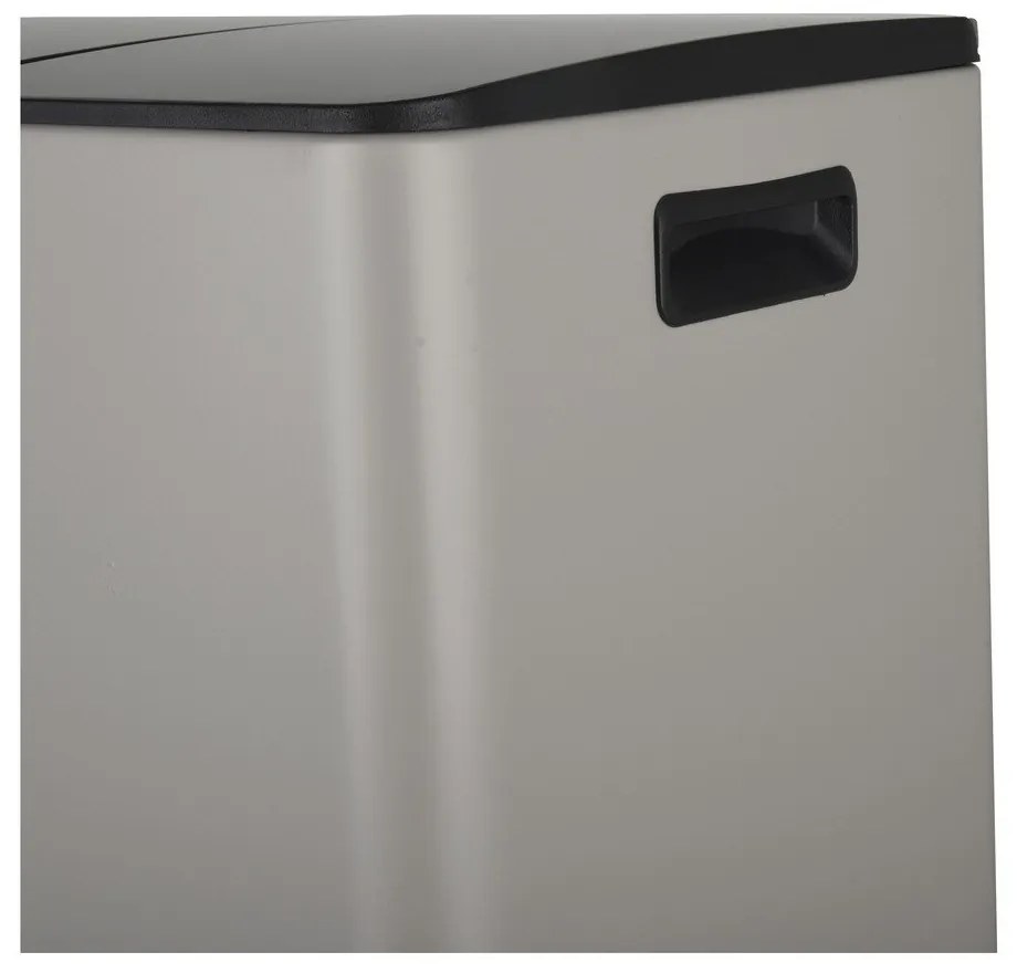 Coș de gunoi taupe pentru reciclare/cu pedală 2x30 l din oțel Aliya – Spirella