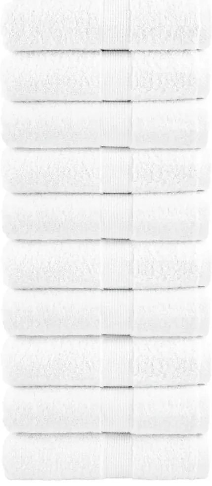 vidaXL Prosoape de baie premium SOLUND, 10 buc., albe, 30x30 cm, 600 g/m²