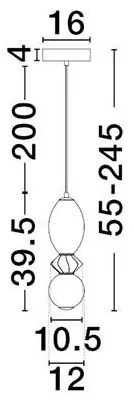 Pendul LED decorativ ceramic Mocha, Alb, PALLINA