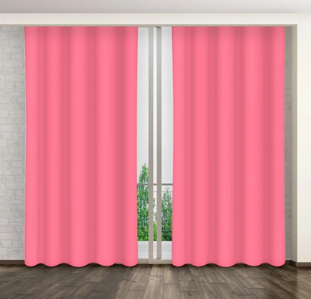 Draperie monocromă de calitate culoarea roz 140 x 260 cm Lungime: 260 cm