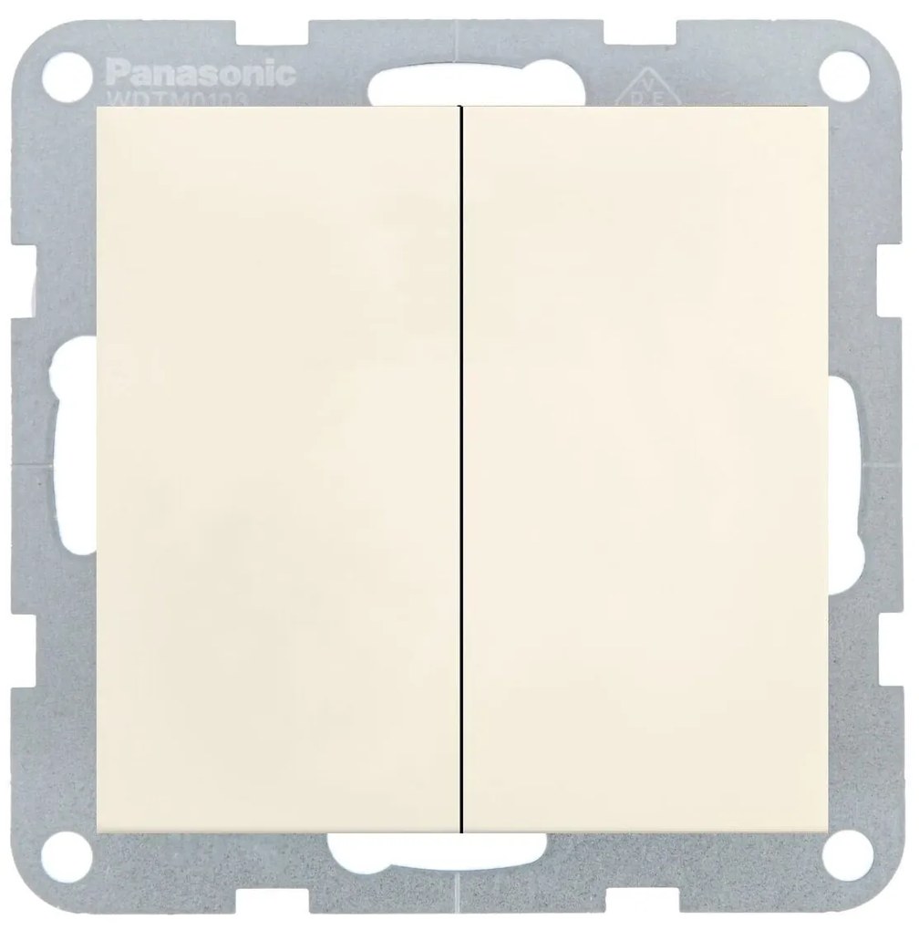 Intrerupator dublu 10A, IP20, Bej, Panasonic Karre Plus 55