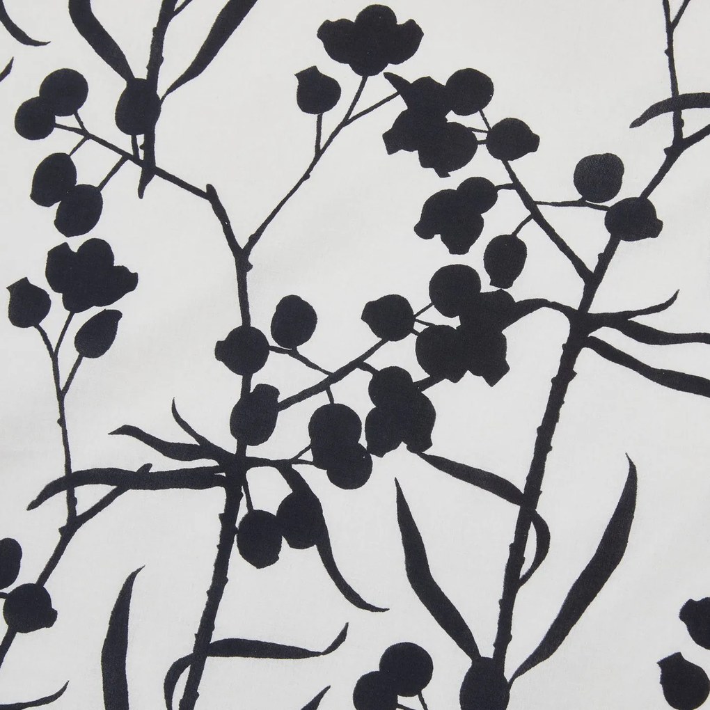 Lenjerie de pat din bumbac Renforcé BERRIES alb-negru Dimensiune lenjerie de pat: 80 x 80 cm | 135 x 200 cm