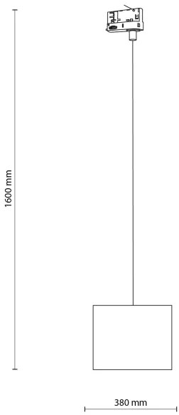 Lustră pe cablu pentru sistem de șină trifazic TRACER 1xE27/15W/230V d. 20 cm negru/alb