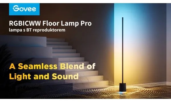 Lampadar LED cu difuzor Govee Pro RGBICWW Wi-Fi + telecomandă