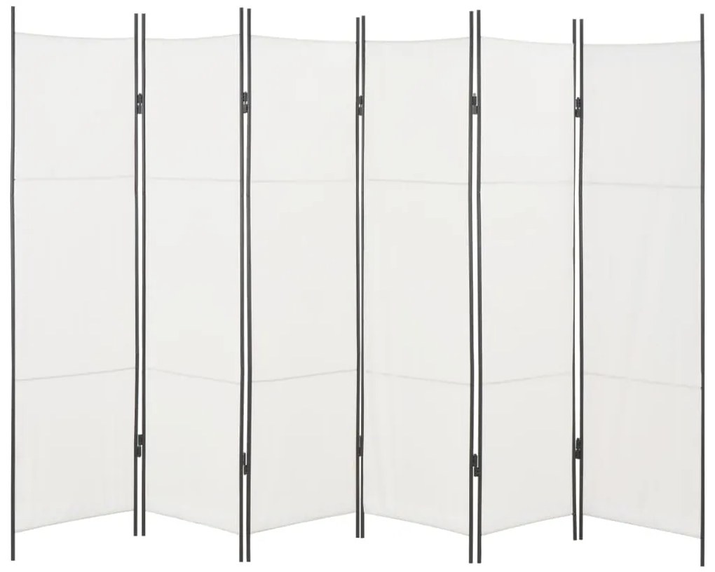 280259 vidaXL Paravan cameră cu 6 panouri, alb, 300 x 180 cm