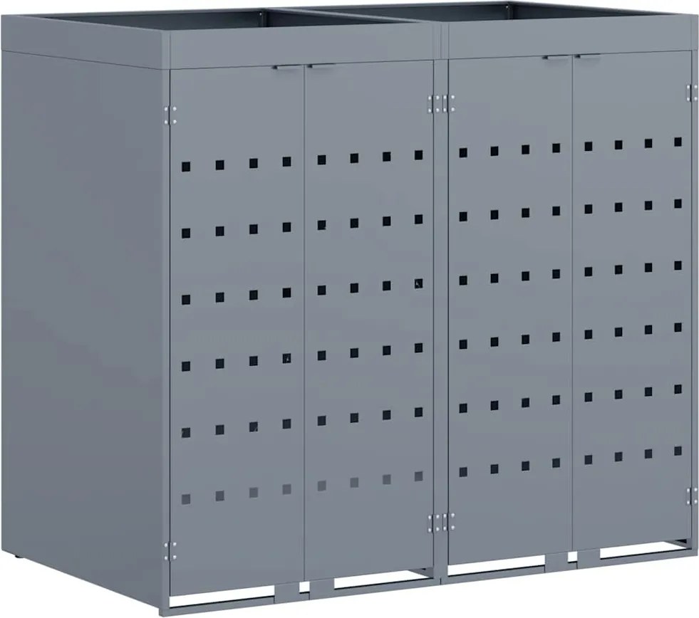 vidaXL Depozitare pentru 2 pubele Wheelie Gri deschis