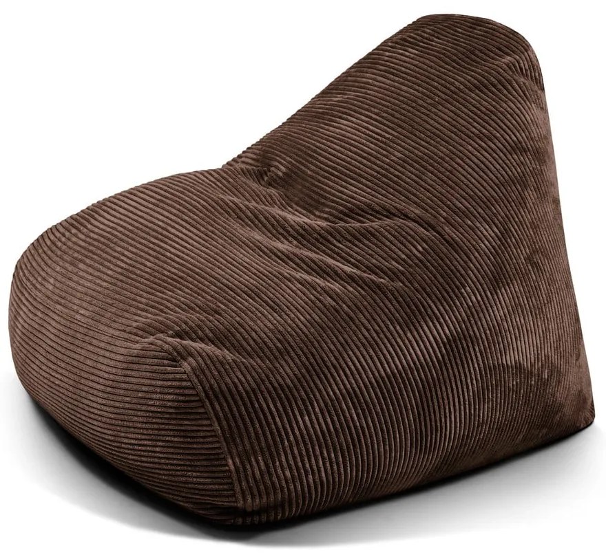 Fotoliu bean bag maro închis cu tapițerie din catifea reiată Snug 100 – SLOWDOWN