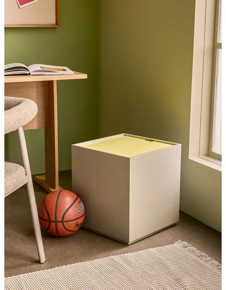 Cufăr galben/gri din lemn masiv de frasin 40x45 cm Vault – Hübsch