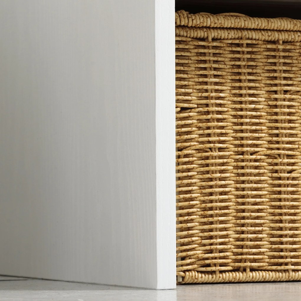 HOMCOM Entryway Organizer with Shoe Bench, Shoe Rack, Hall Tree with 4 Hooks, Coat Rack for Hallway, White and Natural | Aosom Romania