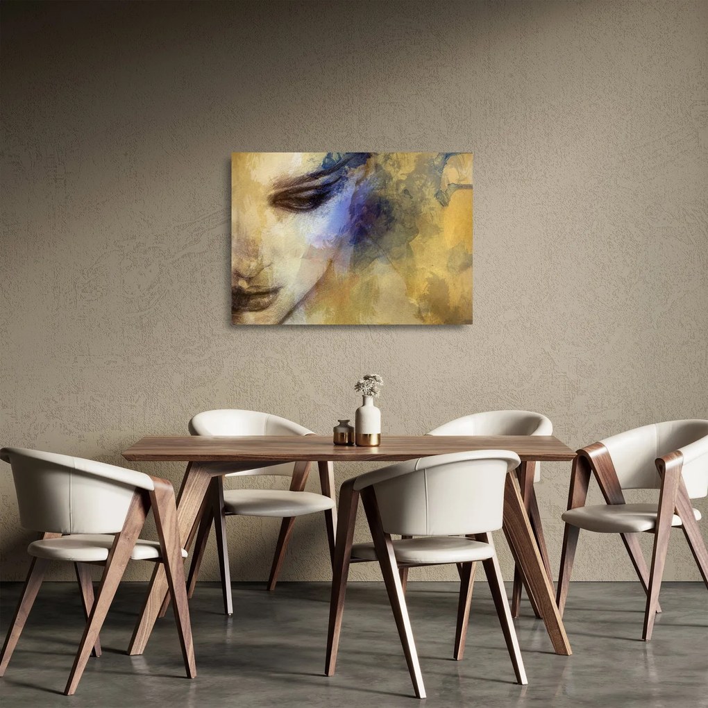 Tablou pe sticlă - Portretul femeii, desen (70x50 cm)
