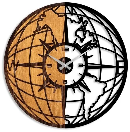 Ceas de perete d. 56 cm 1xAA lemn/metal
