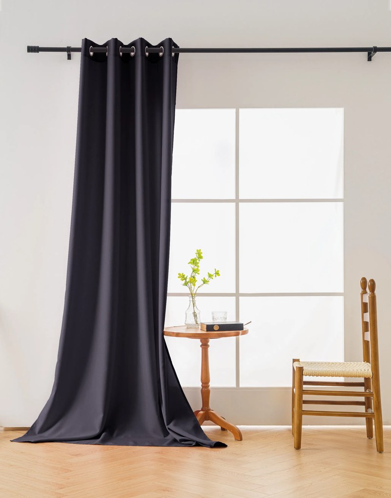 Draperie gri inchis OXFORD 140x250 cm Agatat: Inele metalice