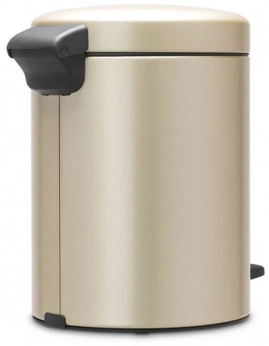Cos de gunoi cu pedala Brabantia NewIcon 1003198, 5 L, Inchidere lina, Baza antiderapanta, Auriu metalic