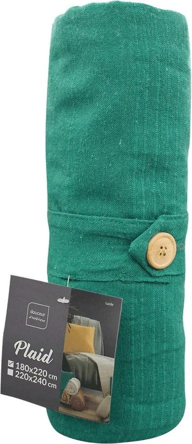 Cuvertură albastru-verde 180x220 cm Lucile – douceur d'intérieur